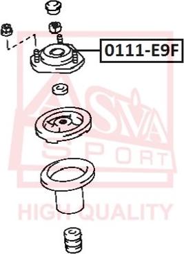 ASVA 0111-E9F - Опора стойки амортизатора, подушка omsk.autopolka.ru