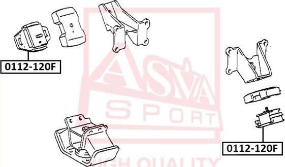 ASVA 0112120F - Подушка, опора, подвеска двигателя omsk.autopolka.ru