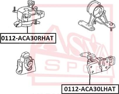 ASVA 0112ACA30LHAT - Подушка, опора, подвеска двигателя omsk.autopolka.ru