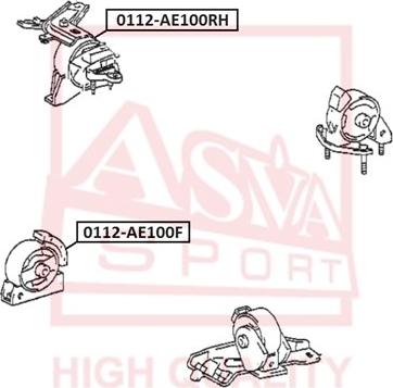 ASVA 0112AE100F - Подушка, опора, подвеска двигателя omsk.autopolka.ru