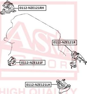 ASVA 0112NZE121F - Подушка, опора, подвеска двигателя omsk.autopolka.ru