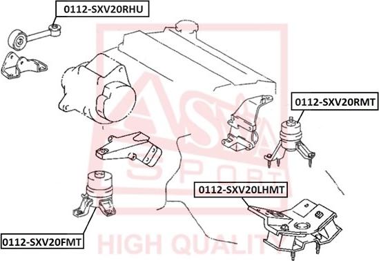 ASVA 0112-SXV20FMT - Подушка, опора, подвеска двигателя omsk.autopolka.ru
