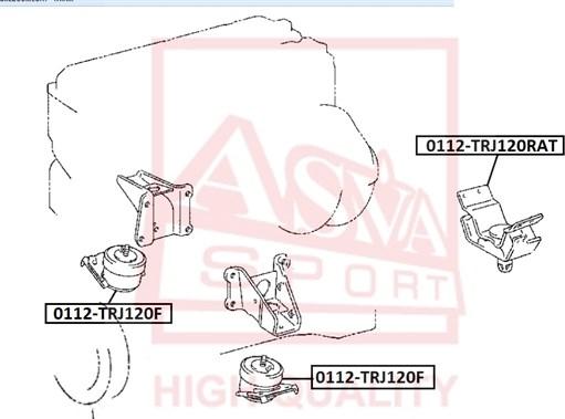 ASVA 0112-TRJ120F - Подушка, опора, подвеска двигателя omsk.autopolka.ru