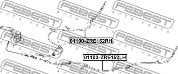 Febest 01100-ZRE152RH - Тросик, cтояночный тормоз omsk.autopolka.ru
