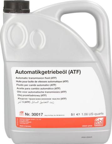 Febi Bilstein 30017 - Масло автоматической коробки передач omsk.autopolka.ru
