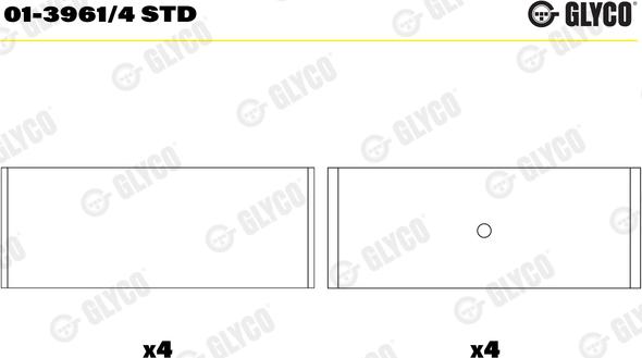 Glyco 01-3961/4 STD - Шатунный подшипник omsk.autopolka.ru