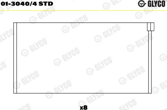 Glyco 01-3040/4 STD - Шатунный подшипник omsk.autopolka.ru