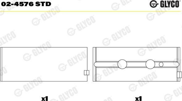 Glyco 02-4576 STD - Подшипник коленвала omsk.autopolka.ru