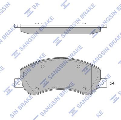 Hi-Q SP1675A - Тормозные колодки, дисковые, комплект omsk.autopolka.ru