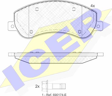 Icer 141793-204 - Тормозные колодки, дисковые, комплект omsk.autopolka.ru