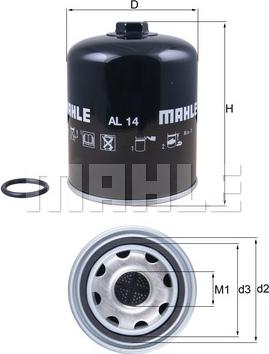 MAHLE AL14 - Патрон осушителя воздуха, пневматическая система omsk.autopolka.ru