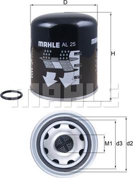 MAHLE AL25 - Патрон осушителя воздуха, пневматическая система omsk.autopolka.ru