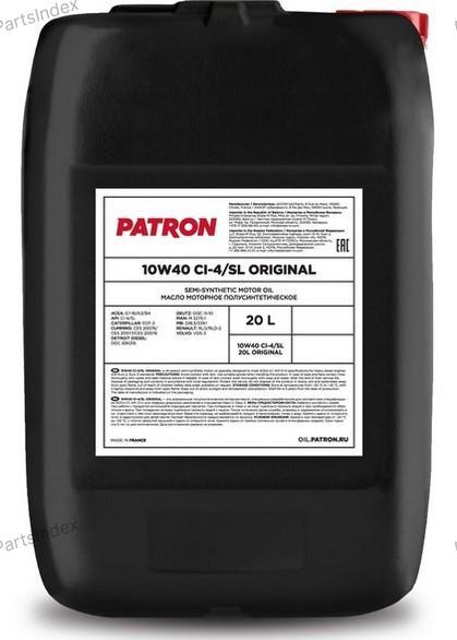 Patron 10W40 CI-4/SL 20L ORIGIN - Моторное масло omsk.autopolka.ru