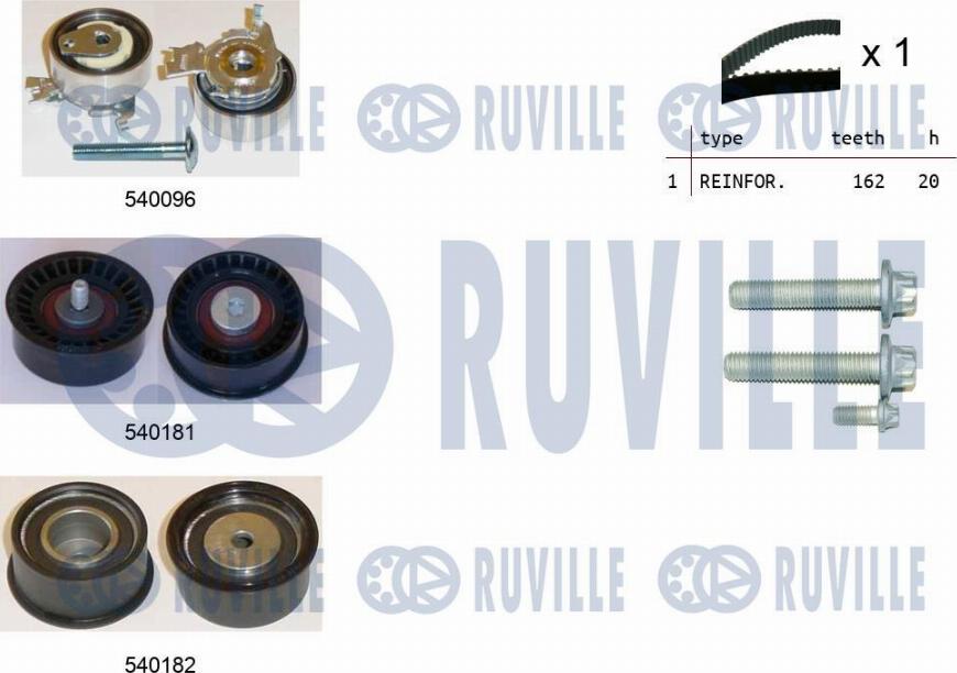 Ruville 550040 - Комплект зубчатого ремня ГРМ omsk.autopolka.ru