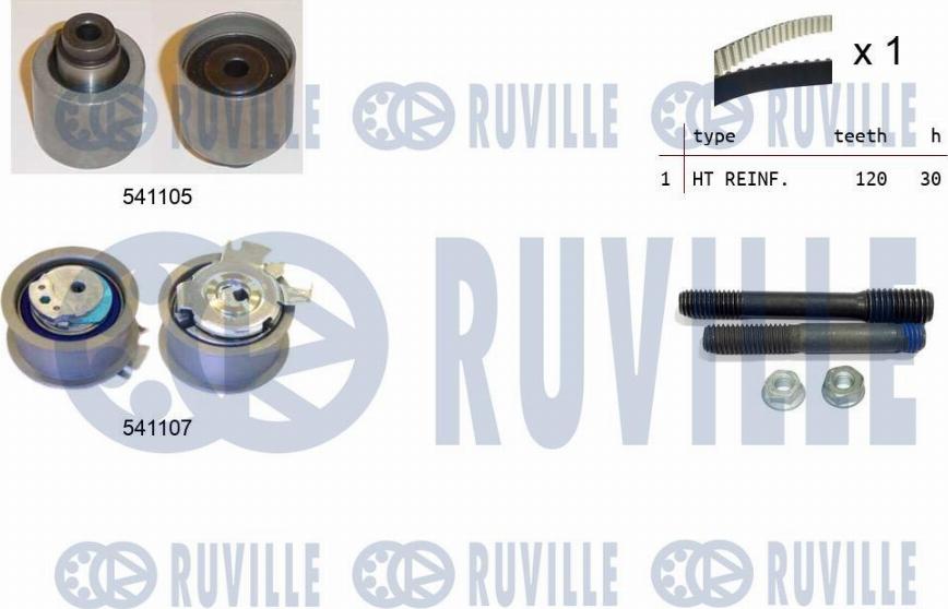 Ruville 550061 - Комплект зубчатого ремня ГРМ omsk.autopolka.ru