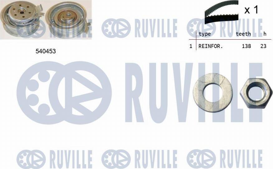 Ruville 550013 - Комплект зубчатого ремня ГРМ omsk.autopolka.ru