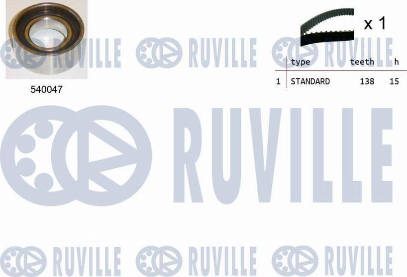 Ruville 550033 - Комплект зубчатого ремня ГРМ omsk.autopolka.ru