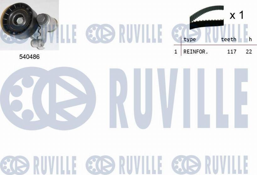 Ruville 550029 - Комплект зубчатого ремня ГРМ omsk.autopolka.ru
