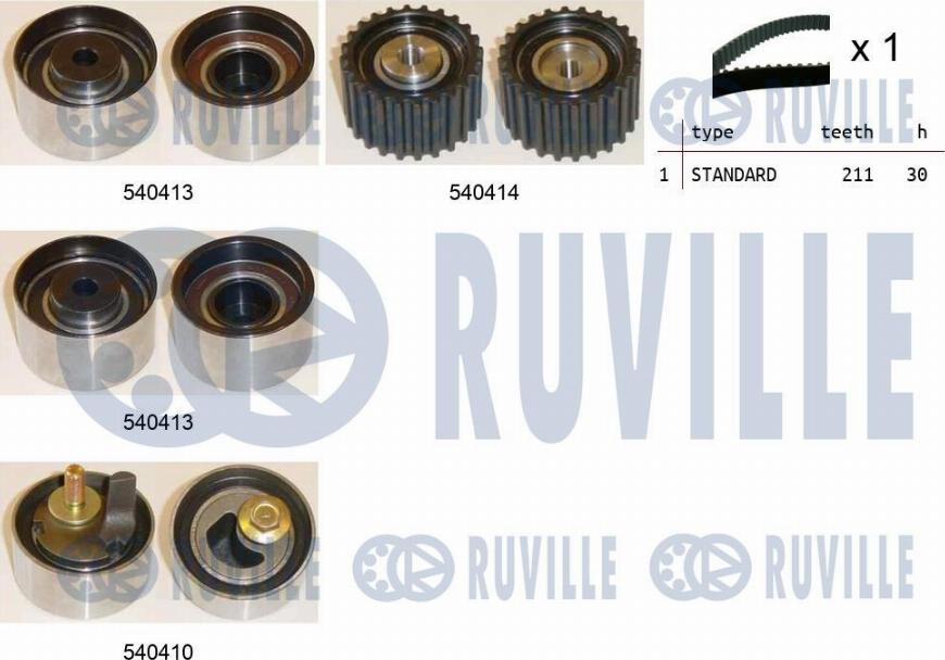 Ruville 550195 - Комплект зубчатого ремня ГРМ omsk.autopolka.ru