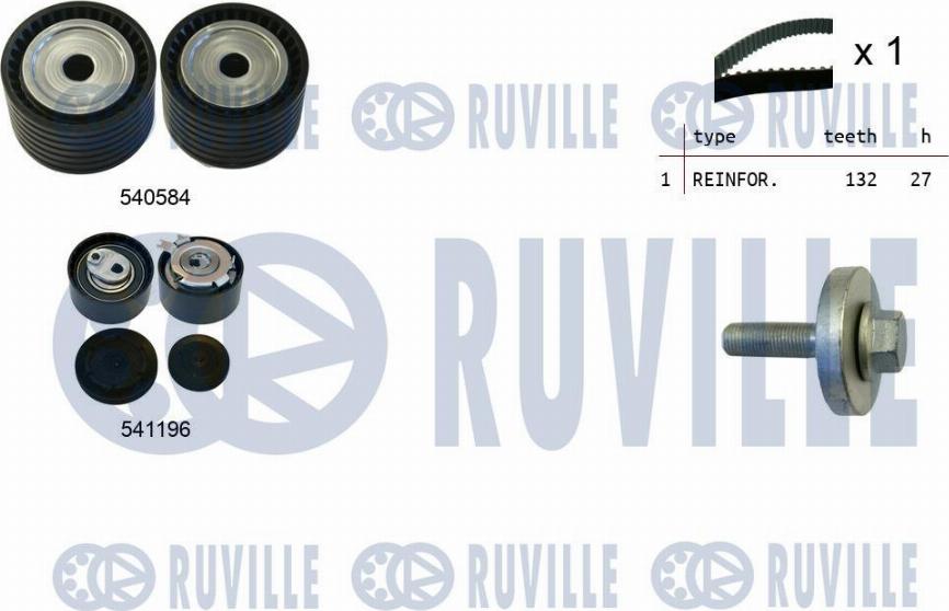 Ruville 550109 - Комплект зубчатого ремня ГРМ omsk.autopolka.ru
