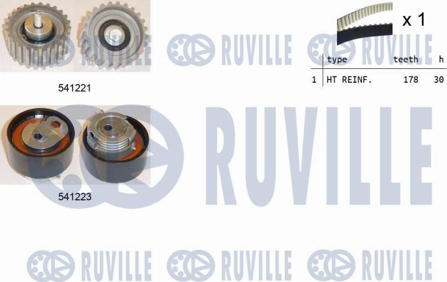 Ruville 550122 - Комплект зубчатого ремня ГРМ omsk.autopolka.ru