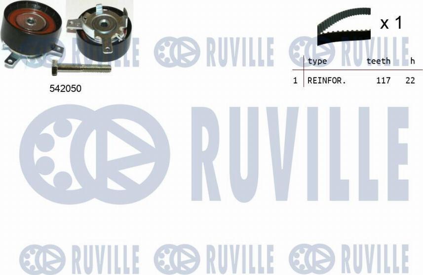 Ruville 550304 - Комплект зубчатого ремня ГРМ omsk.autopolka.ru