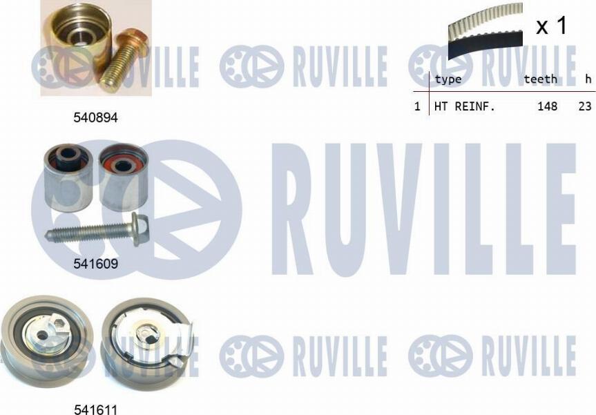 Ruville 550319 - Комплект зубчатого ремня ГРМ omsk.autopolka.ru