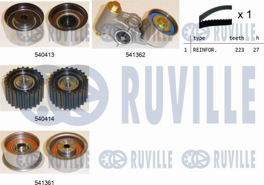Ruville 550313 - Комплект зубчатого ремня ГРМ omsk.autopolka.ru