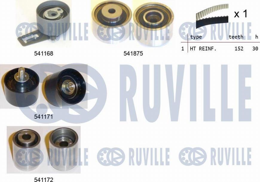 Ruville 550327 - Комплект зубчатого ремня ГРМ omsk.autopolka.ru