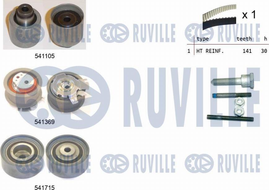 Ruville 550299 - Комплект зубчатого ремня ГРМ omsk.autopolka.ru