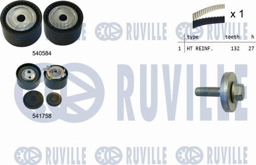 Ruville 550298 - Комплект зубчатого ремня ГРМ omsk.autopolka.ru