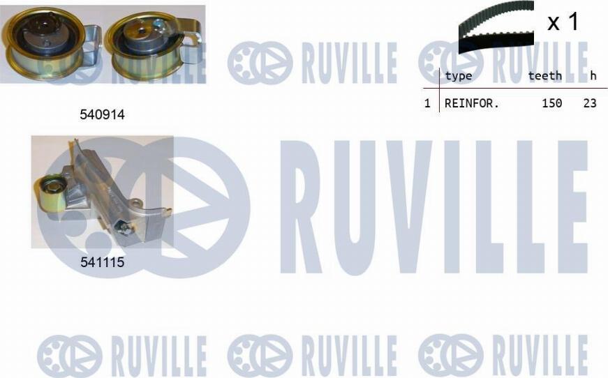 Ruville 550257 - Комплект зубчатого ремня ГРМ omsk.autopolka.ru