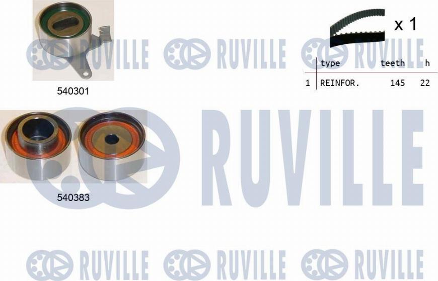Ruville 550202 - Комплект зубчатого ремня ГРМ omsk.autopolka.ru