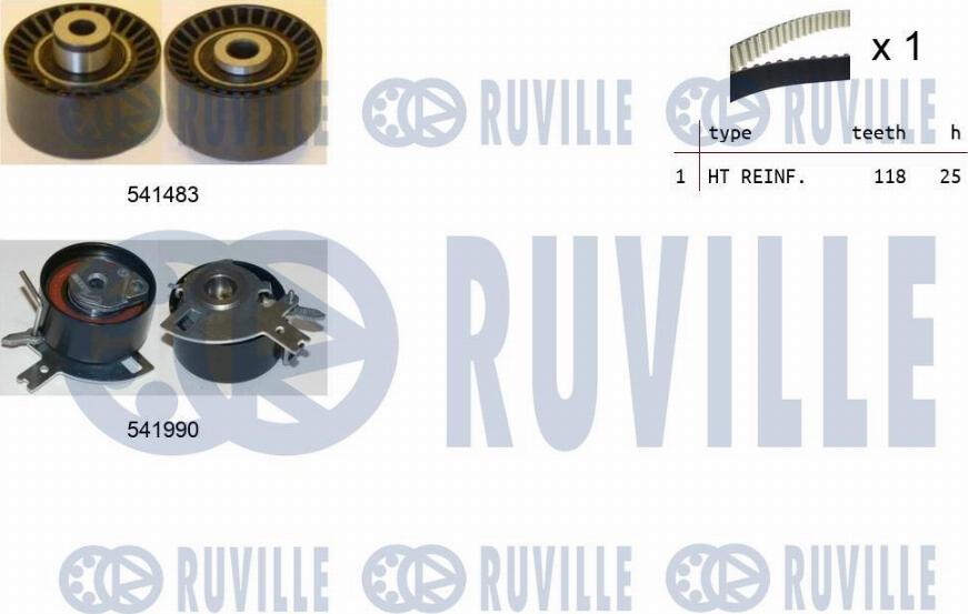 Ruville 550280 - Комплект зубчатого ремня ГРМ omsk.autopolka.ru