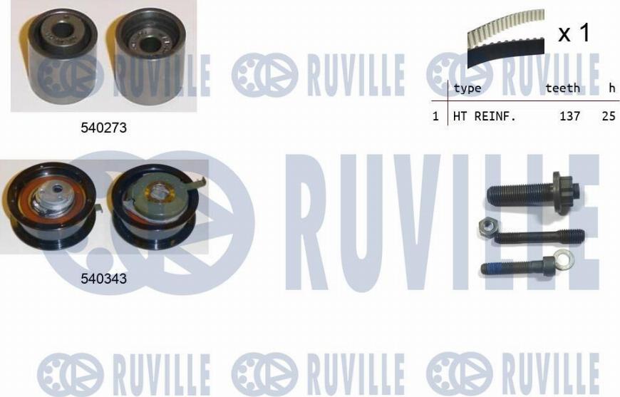 Ruville 550226 - Комплект зубчатого ремня ГРМ omsk.autopolka.ru