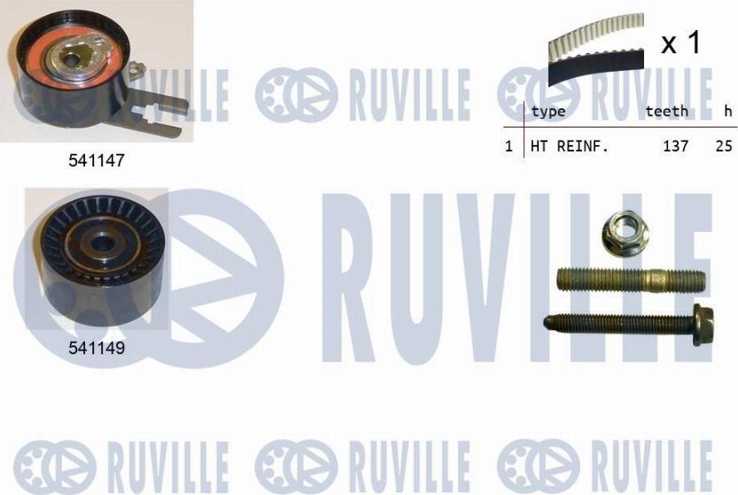 Ruville 550279 - Комплект зубчатого ремня ГРМ omsk.autopolka.ru