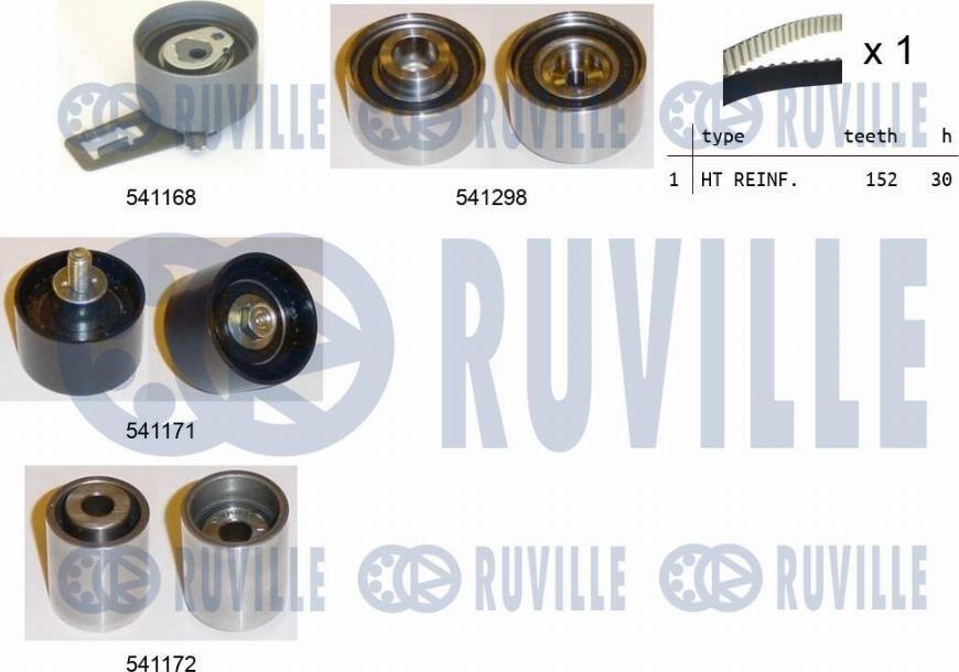 Ruville 550273 - Комплект зубчатого ремня ГРМ omsk.autopolka.ru
