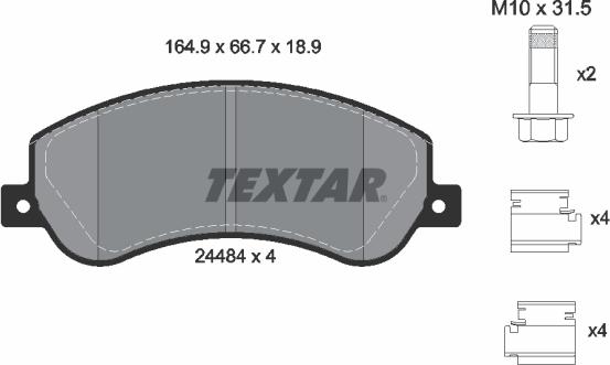 Textar 2448404 - Тормозные колодки, дисковые, комплект omsk.autopolka.ru