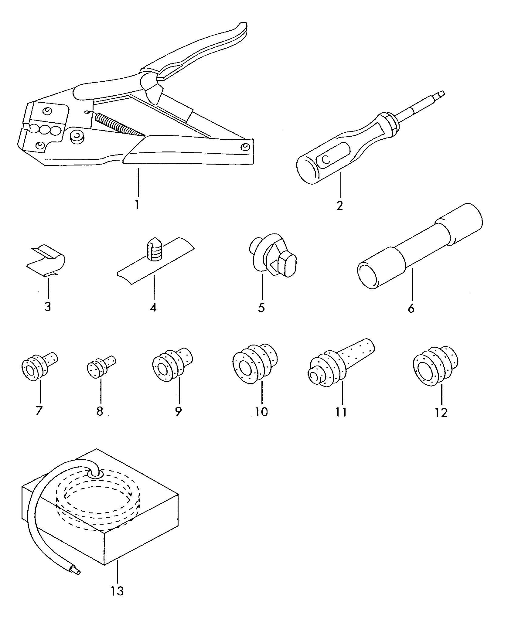 VAG 000 979 227 E - 1 set single wires each with 2 contacts, in bag of 5 Order qty.  omsk.autopolka.ru